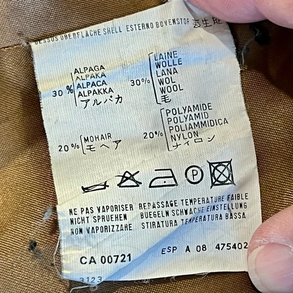 Vintage Alpaca / Wool / Mohair Blend Double-Breasted Coat in Tobacco Brown - Picture 11 of 13